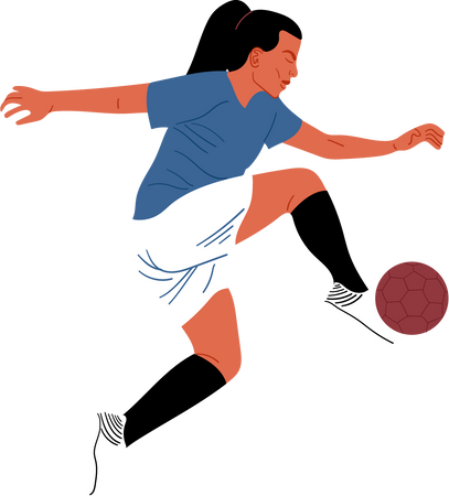 Clean Semi-realistic Soccer Player High Ball Kick